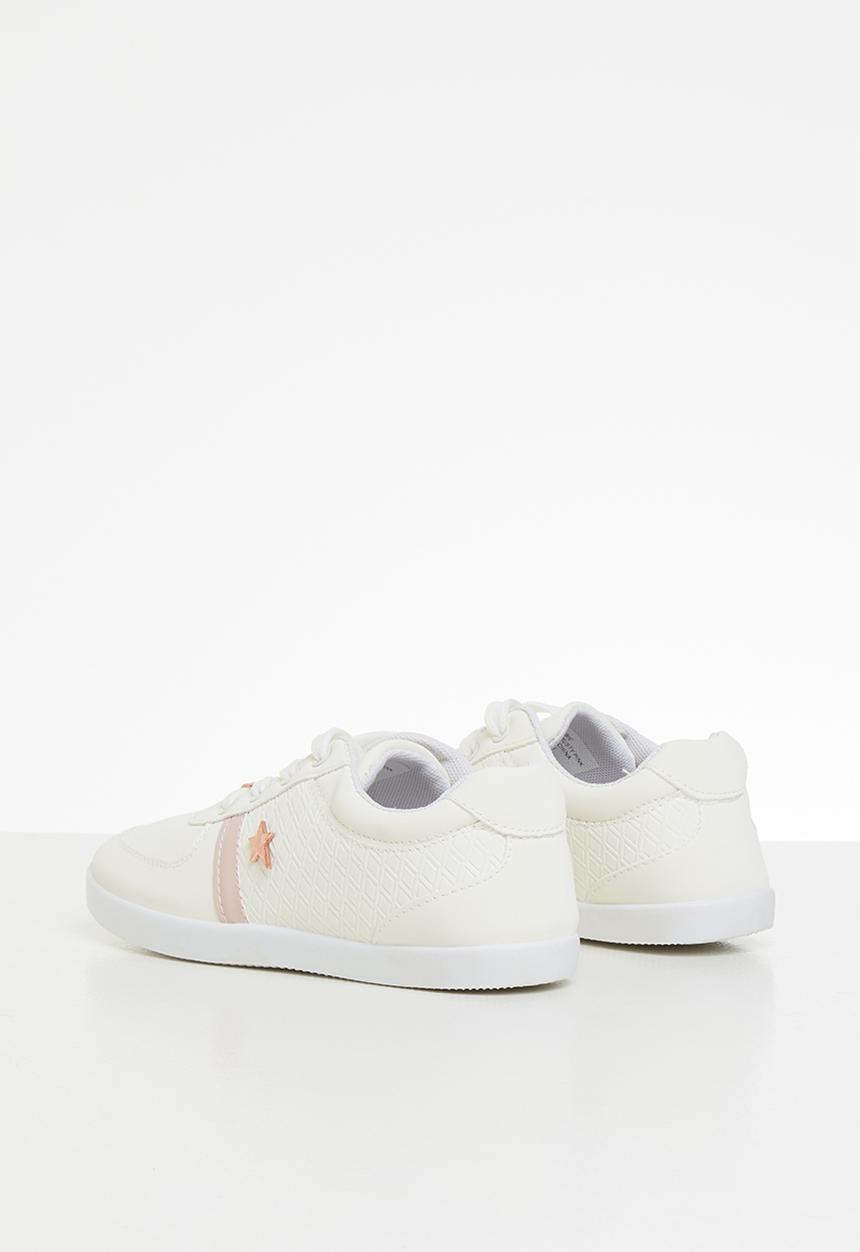 SOVIET - Debbie lace up - white & pink