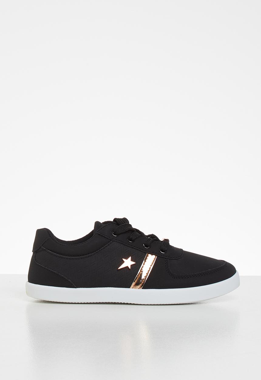 SOVIET - Debbie lace up - black & pink 