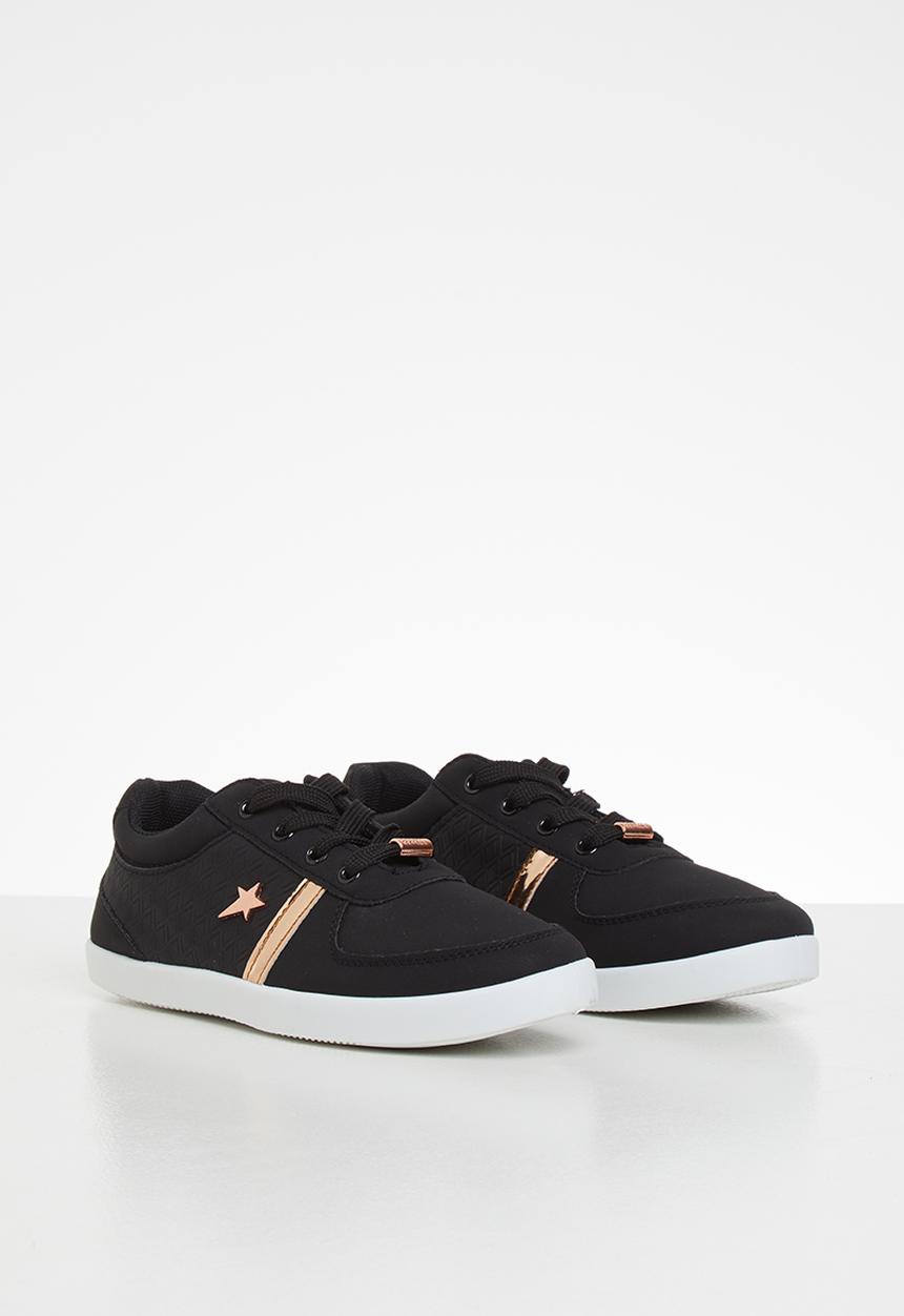 SOVIET - Debbie lace up - black & pink 