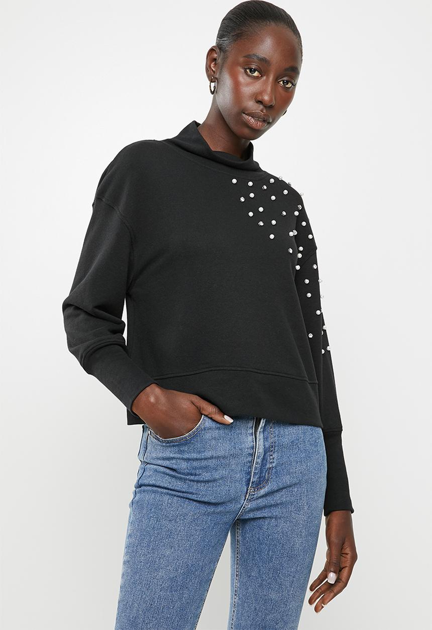 Jacqueline de Yong - Terra long sleeve high neck sweat - black