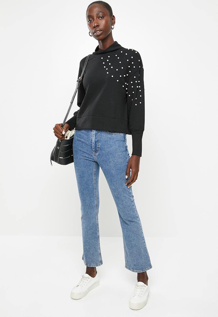 Jacqueline de Yong - Terra long sleeve high neck sweat - black