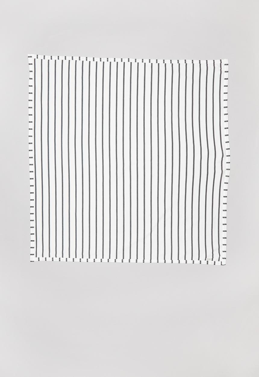 Sticky Fudge - Stripe blanket - white & grey
