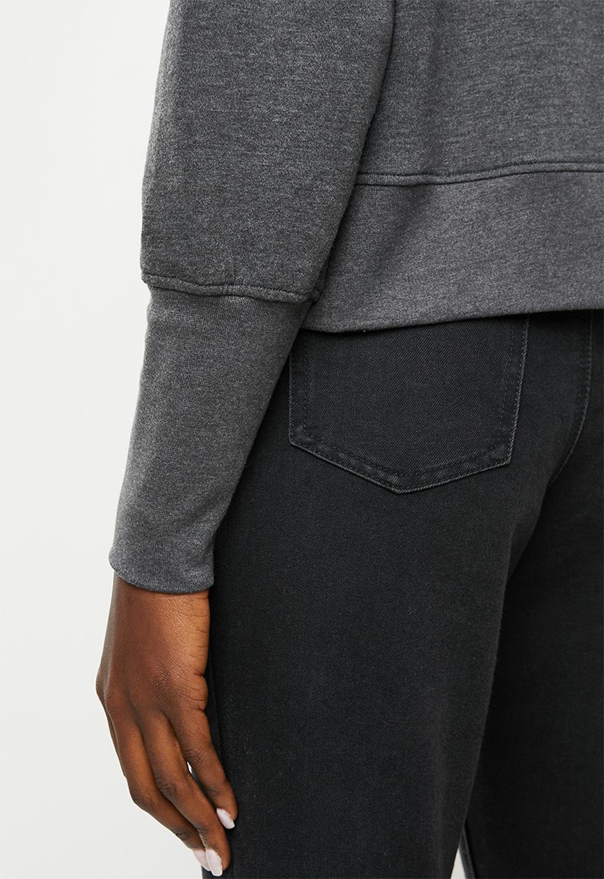 Jacqueline de Yong - Terra long sleeve high neck sweat - grey