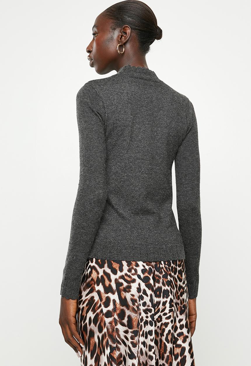 Jacqueline de Yong - Birdie long sleeve pullover - grey