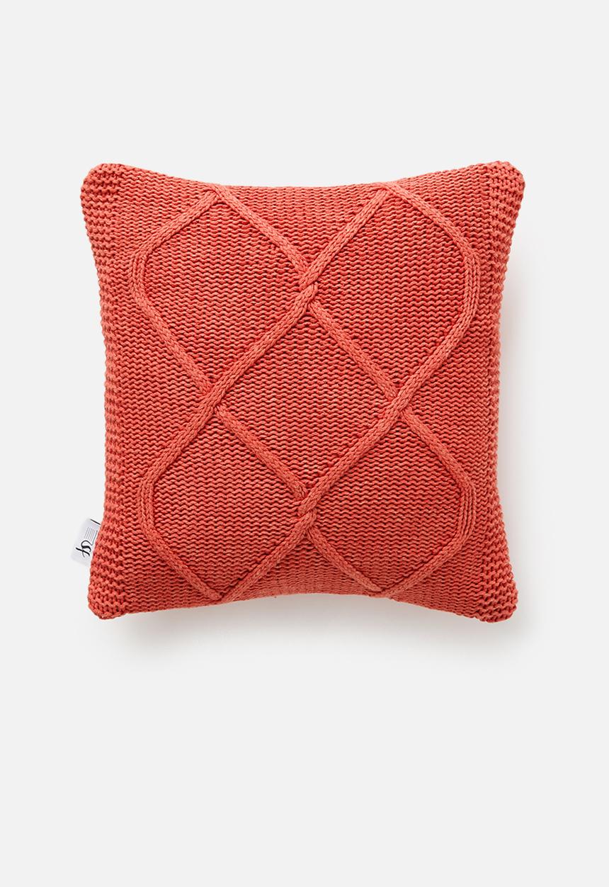 Sixth Floor - Ivy knit cushion cover - orange