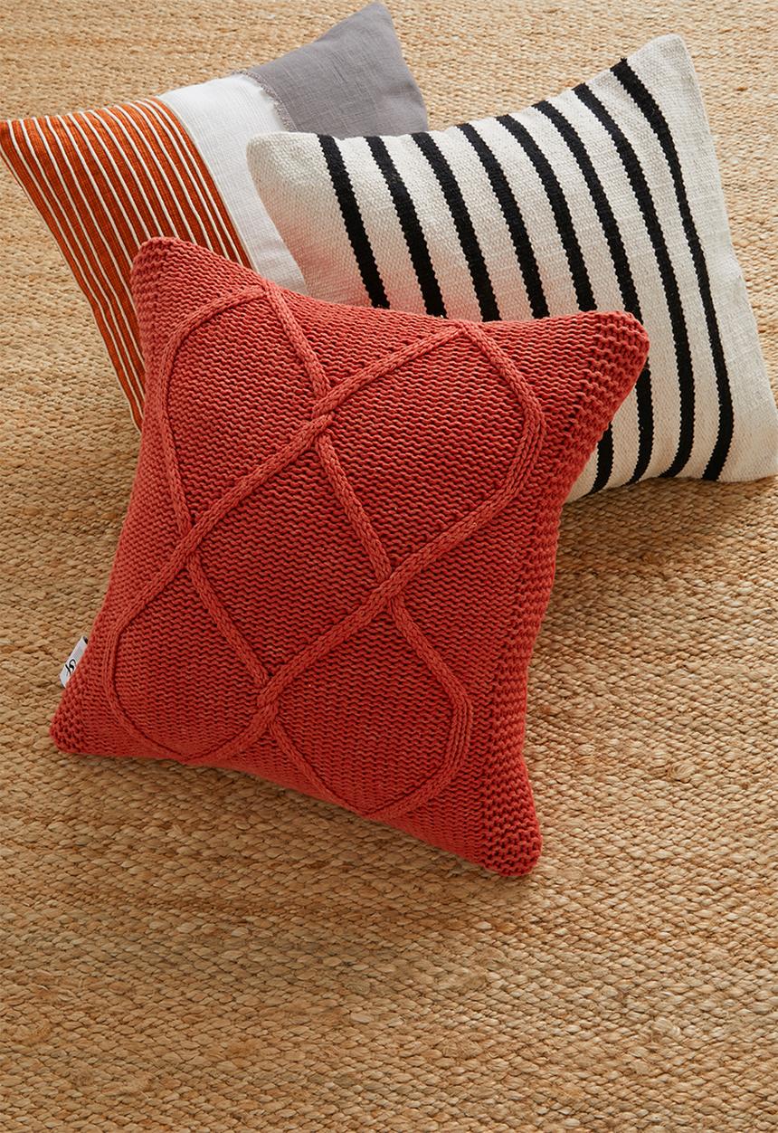 Sixth Floor - Ivy knit cushion cover - orange