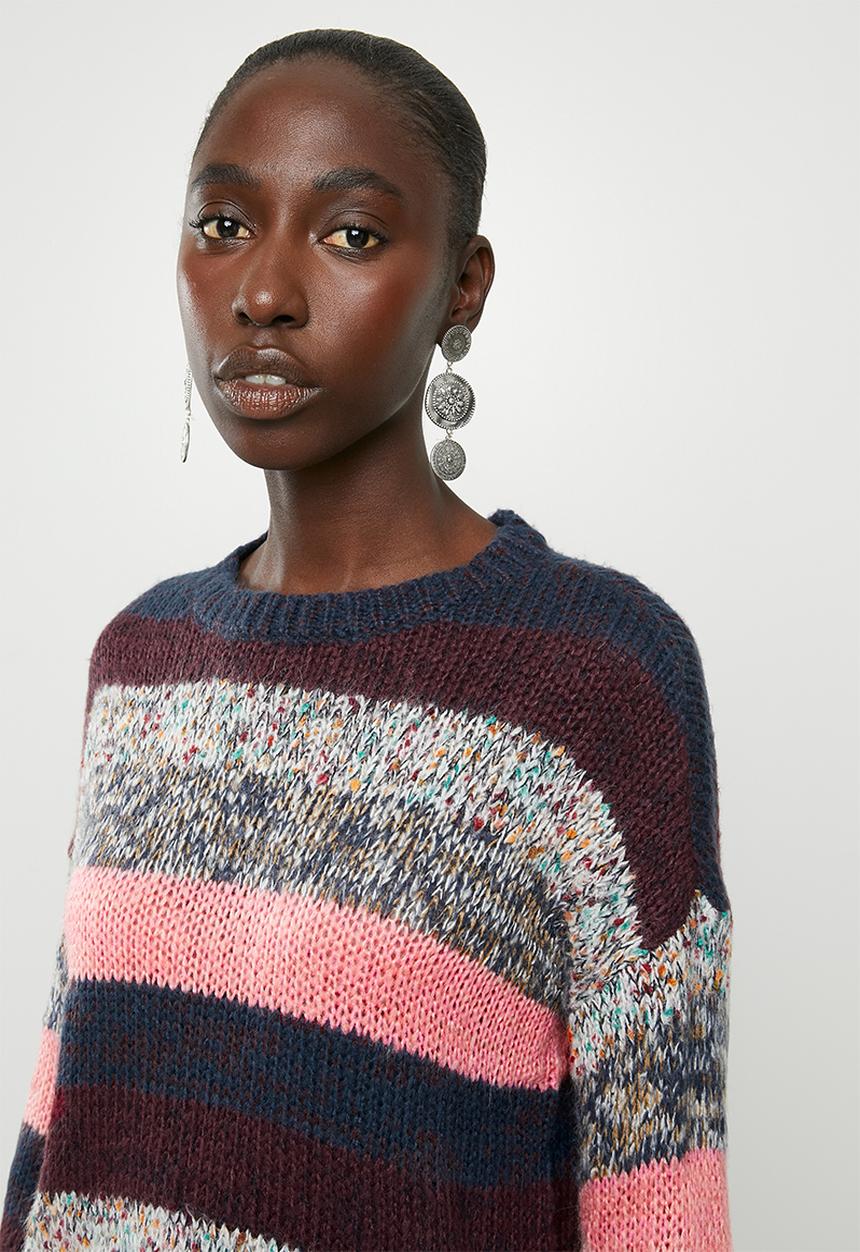Jacqueline de Yong - Iris long sleeve stripe pullover knit - multi 