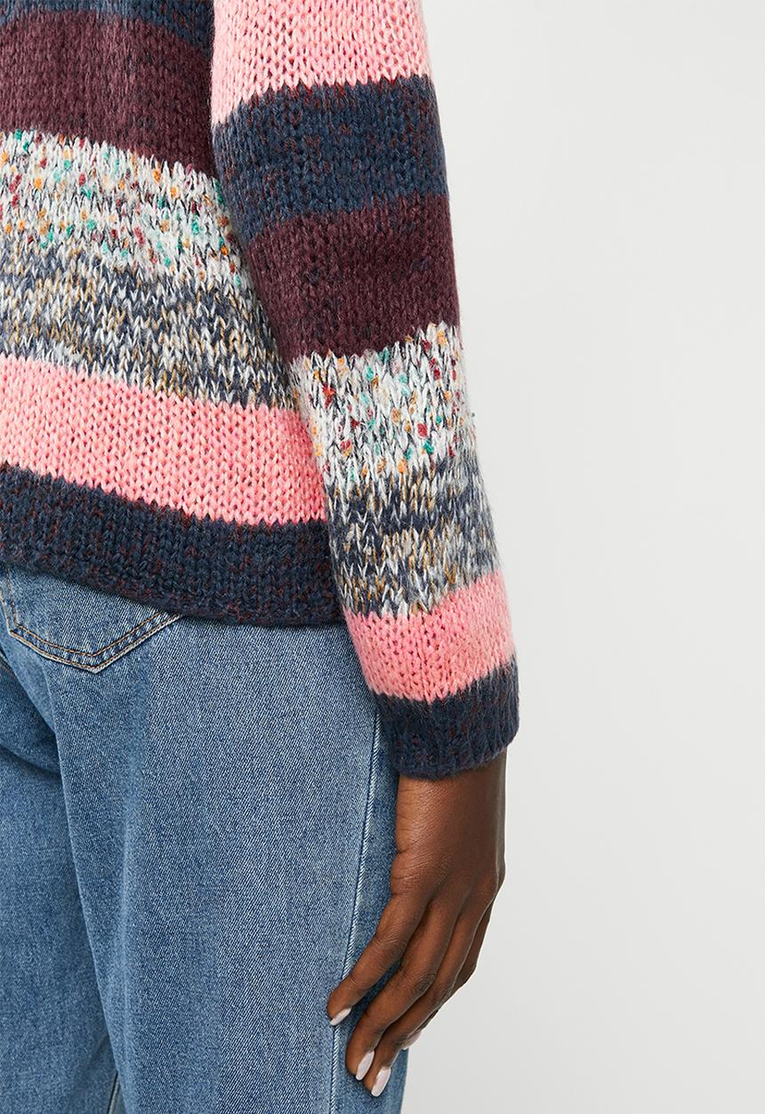 Jacqueline de Yong - Iris long sleeve stripe pullover knit - multi 