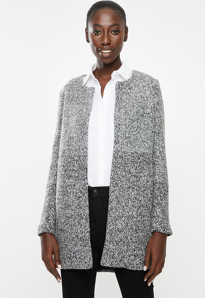 ONLY - Once block stripe coatigan - grey