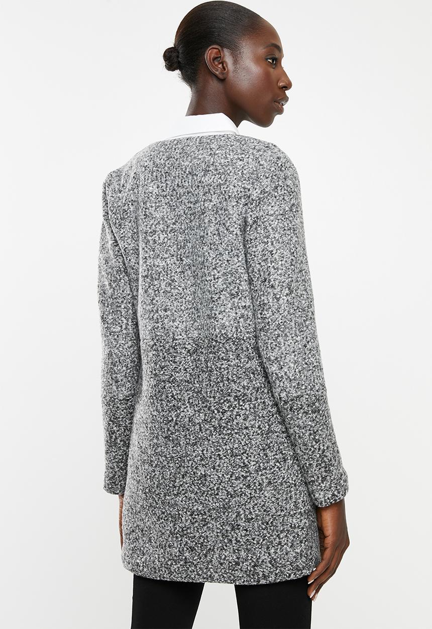 ONLY - Once block stripe coatigan - grey
