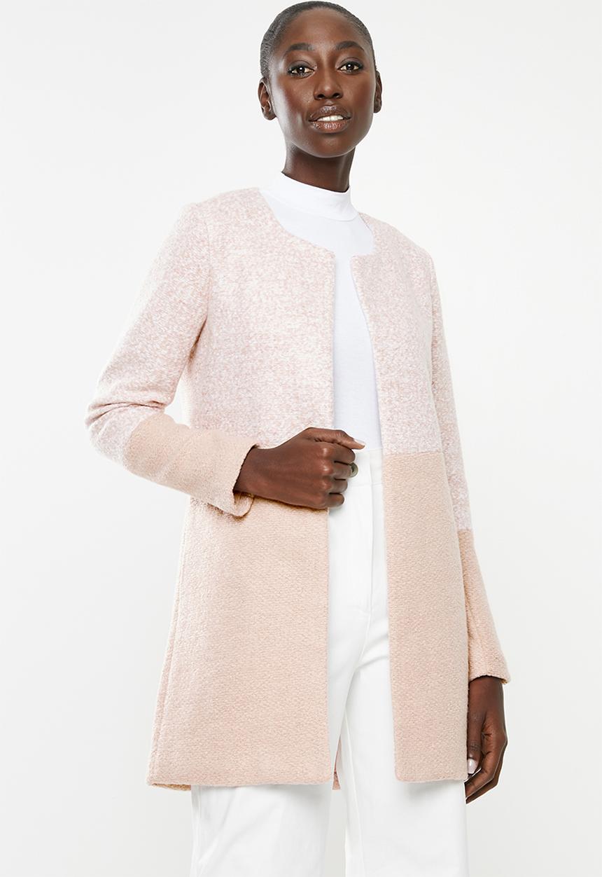 ONLY - Once block stripe coatigan - pink 