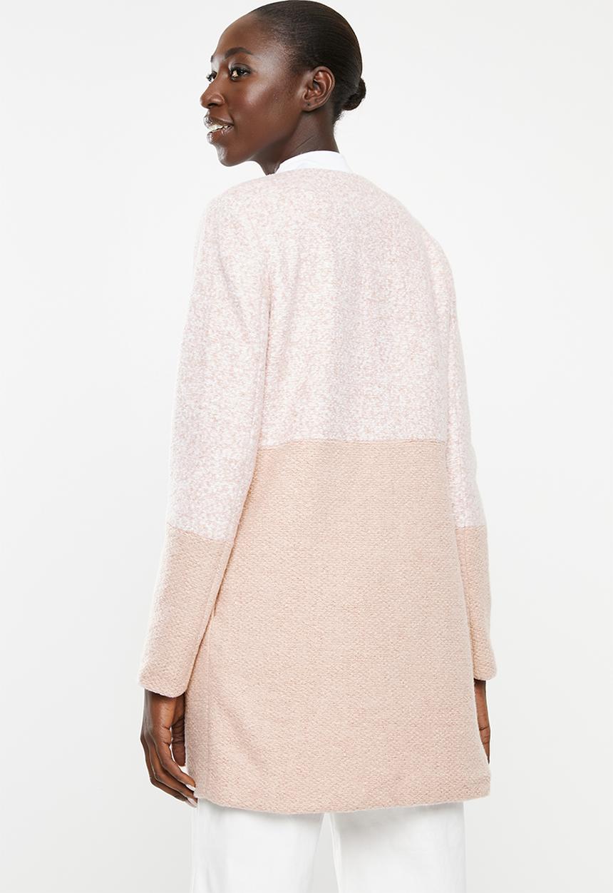 ONLY - Once block stripe coatigan - pink 