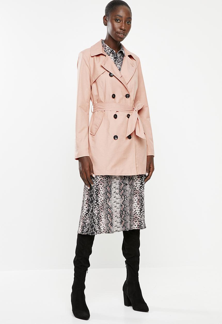 ONLY - Laura long trench - pink