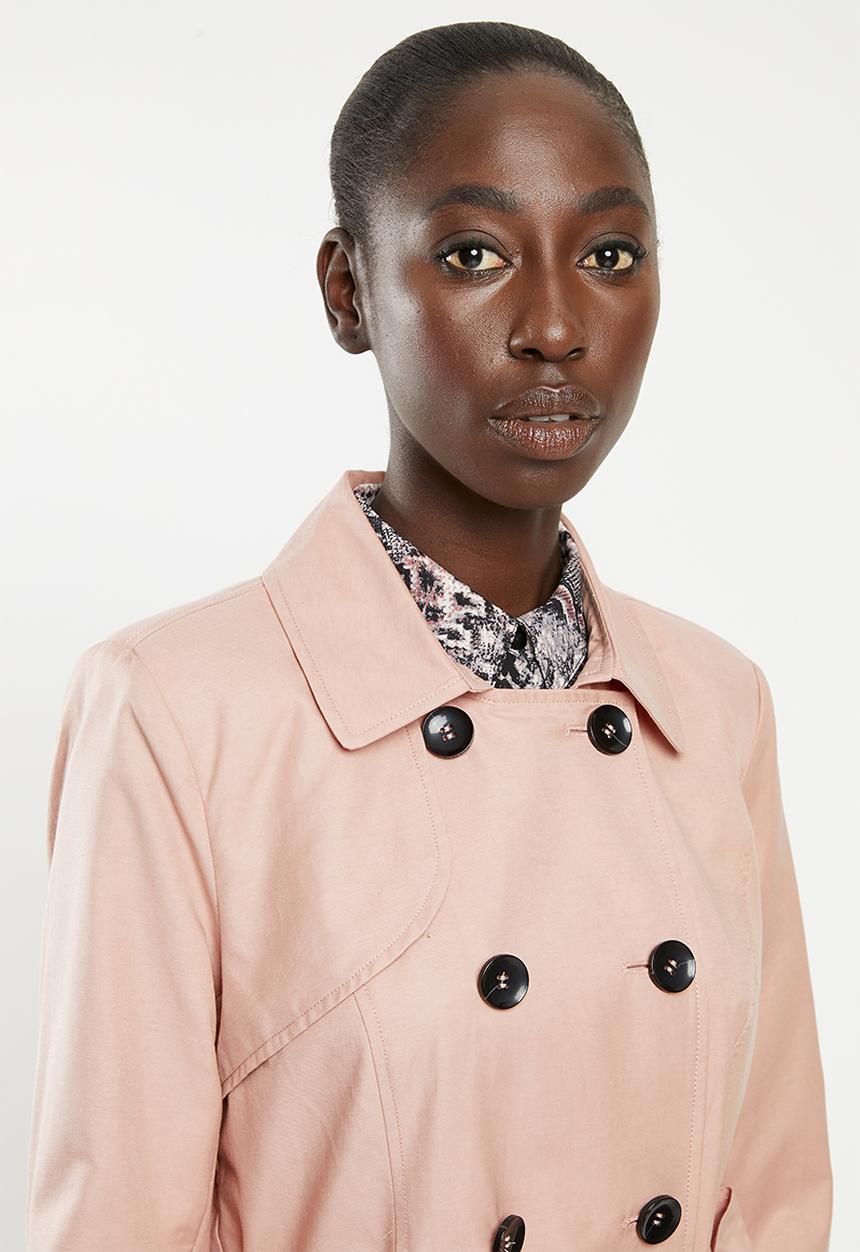 ONLY - Laura long trench - pink