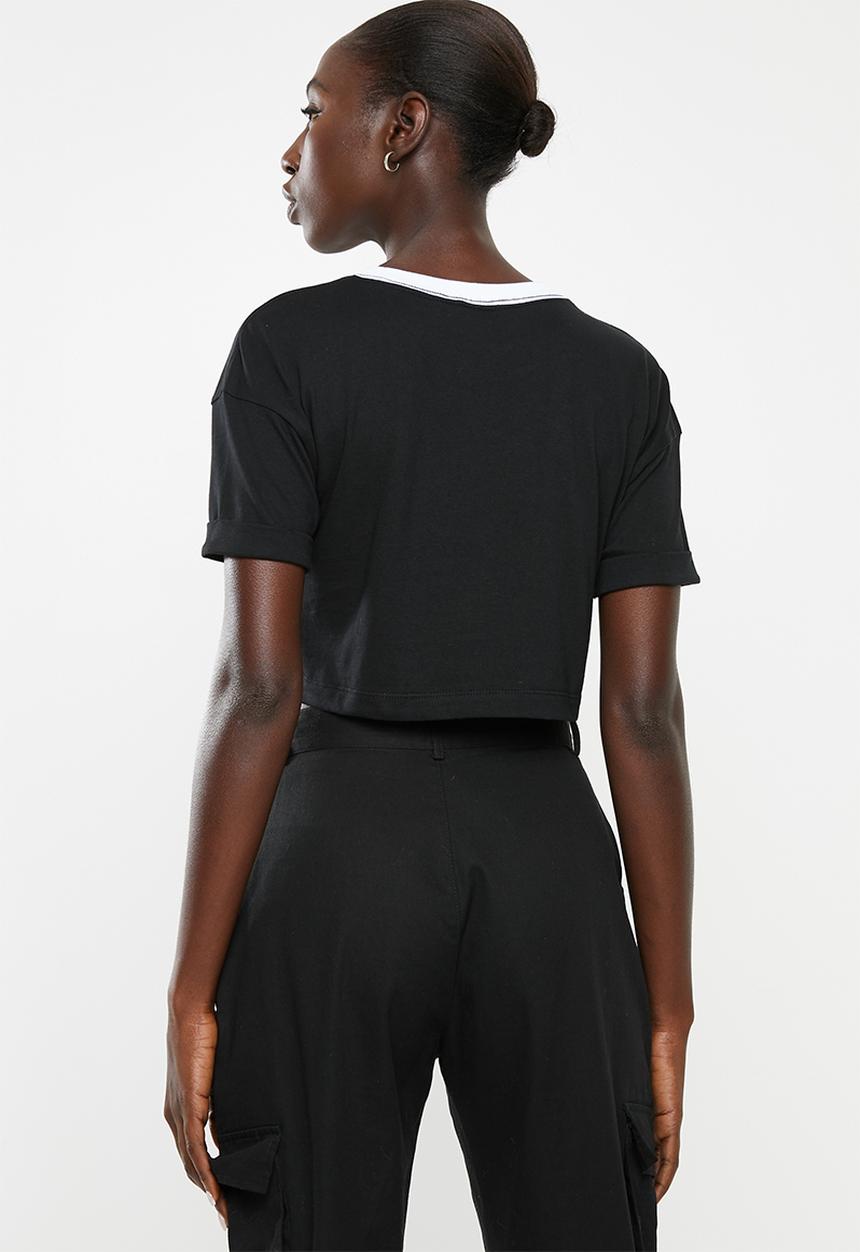 adidas Originals - Adicolour crop top - black