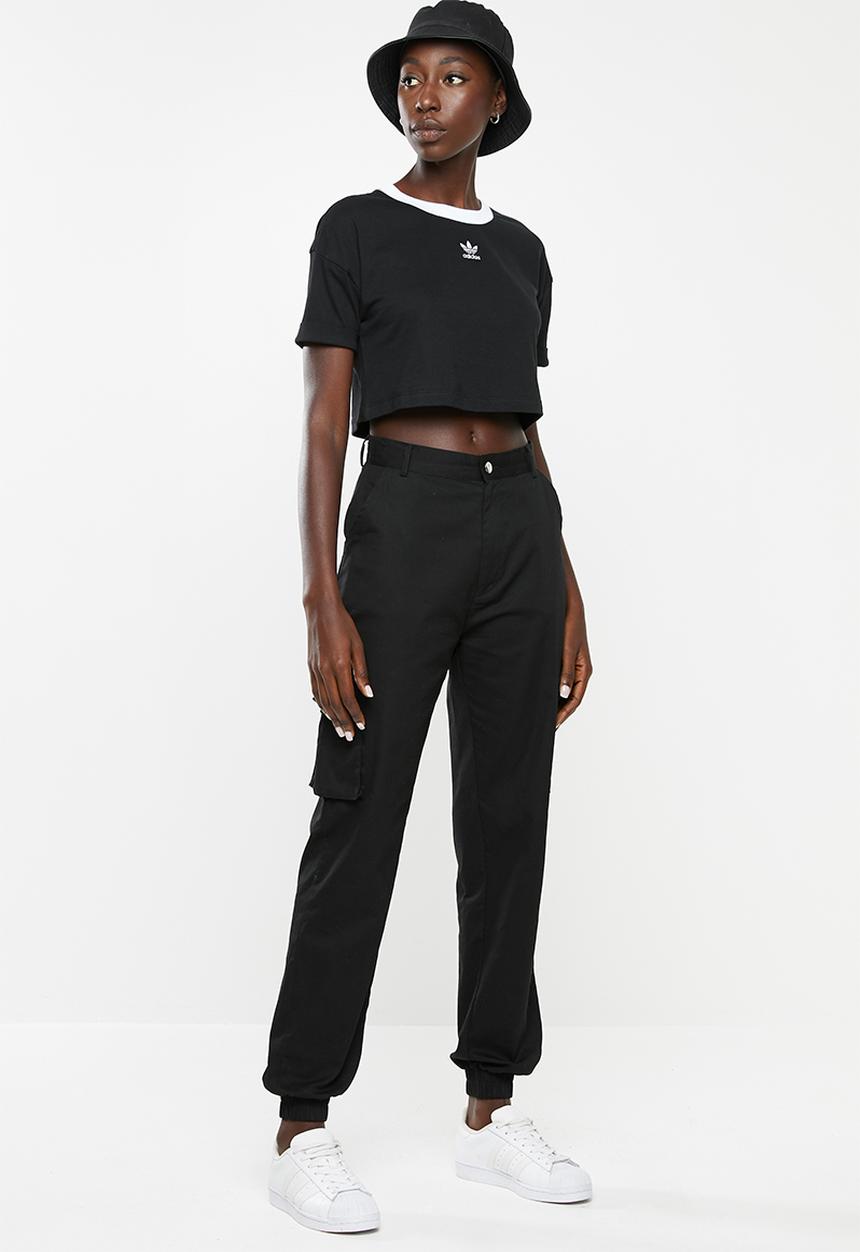adidas Originals - Adicolour crop top - black