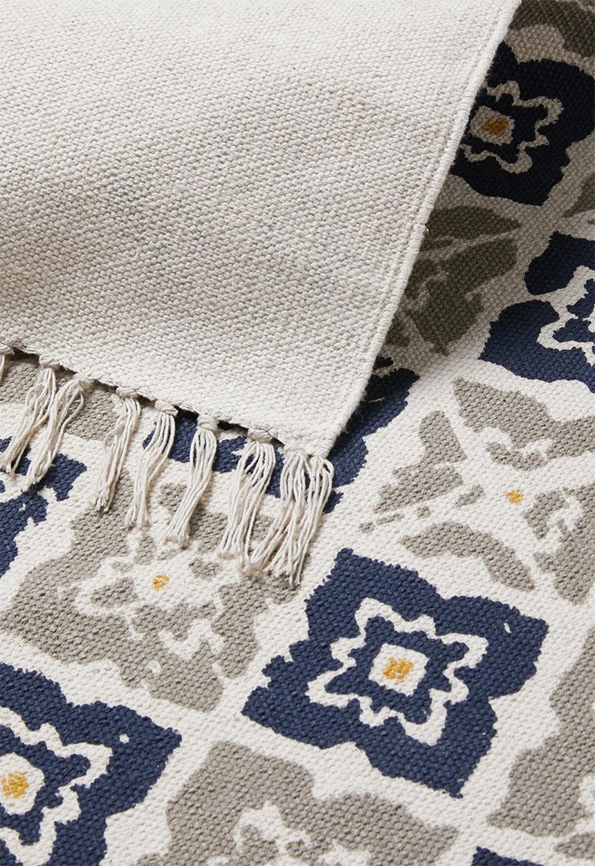 Sixth Floor - Moroccan printed runner - grey & yellow