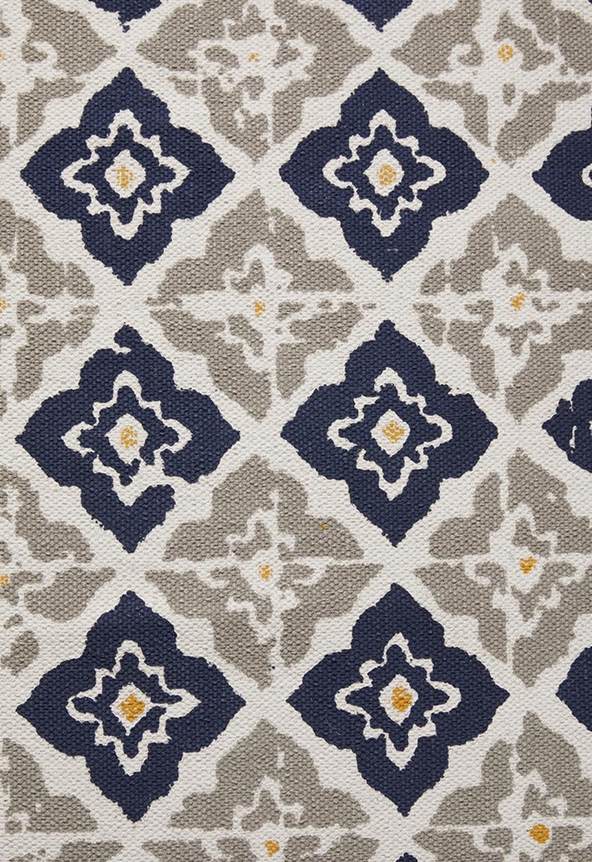 Sixth Floor - Moroccan printed runner - grey & yellow