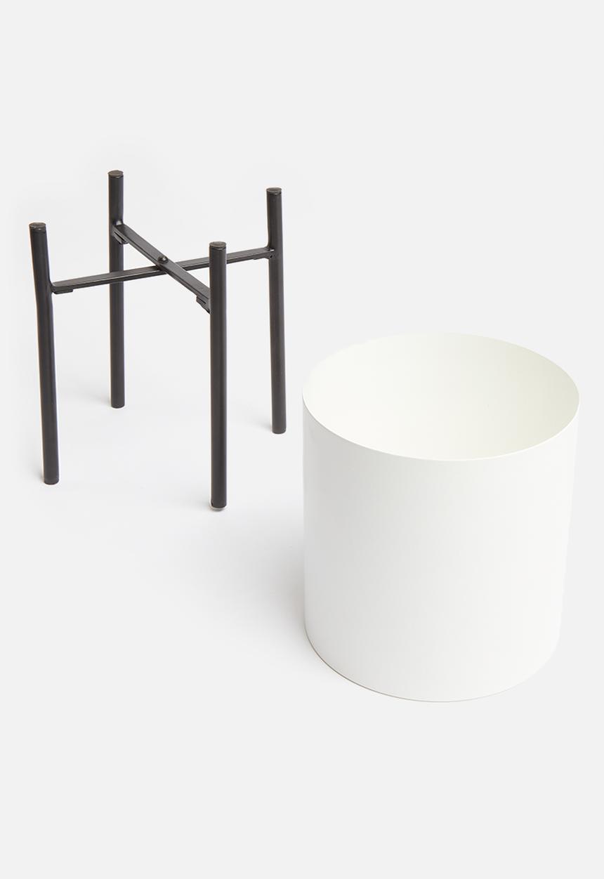 Sixth Floor - Table planter - white & black