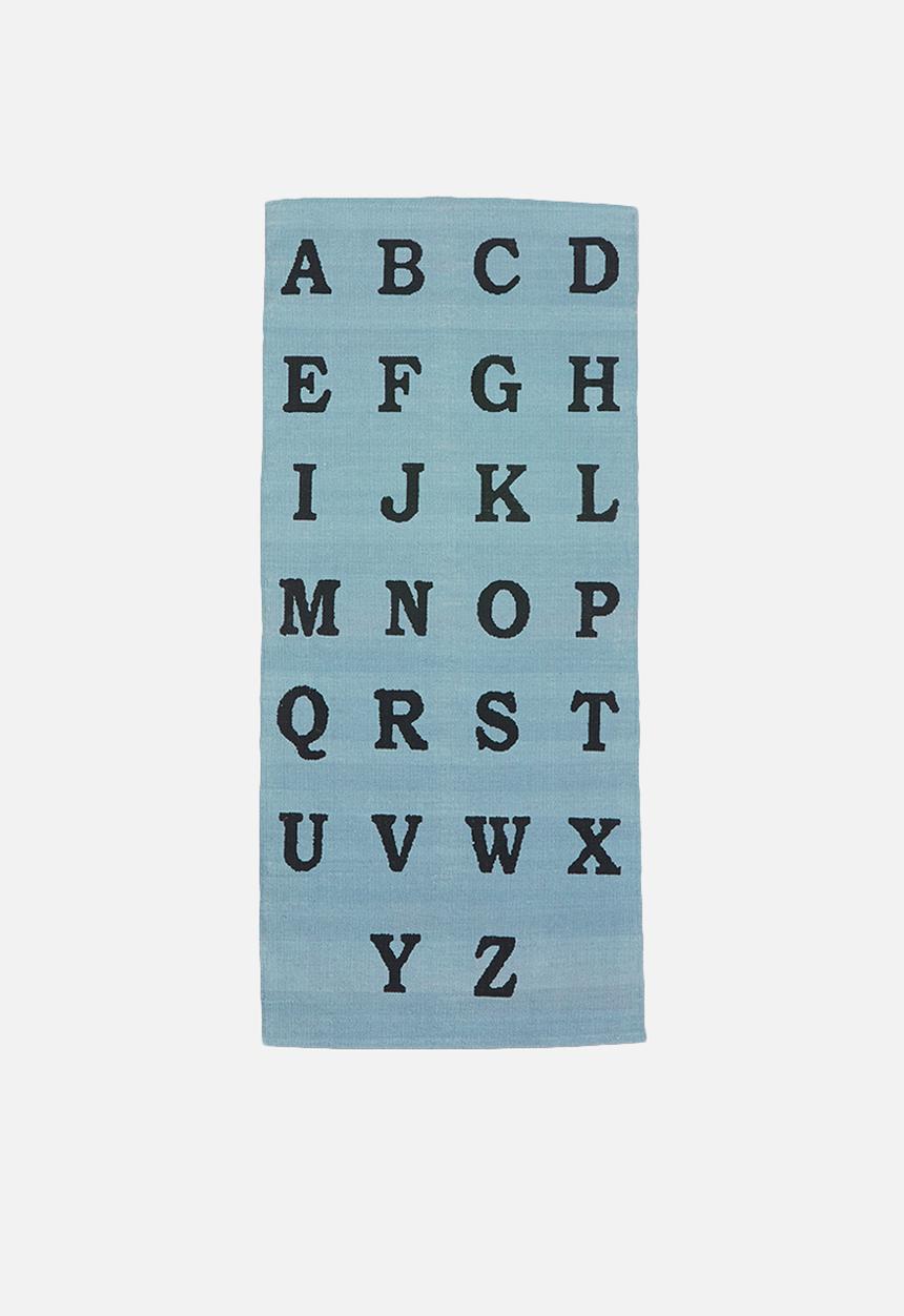 Sixth Floor - Alphabet rug - blue & black