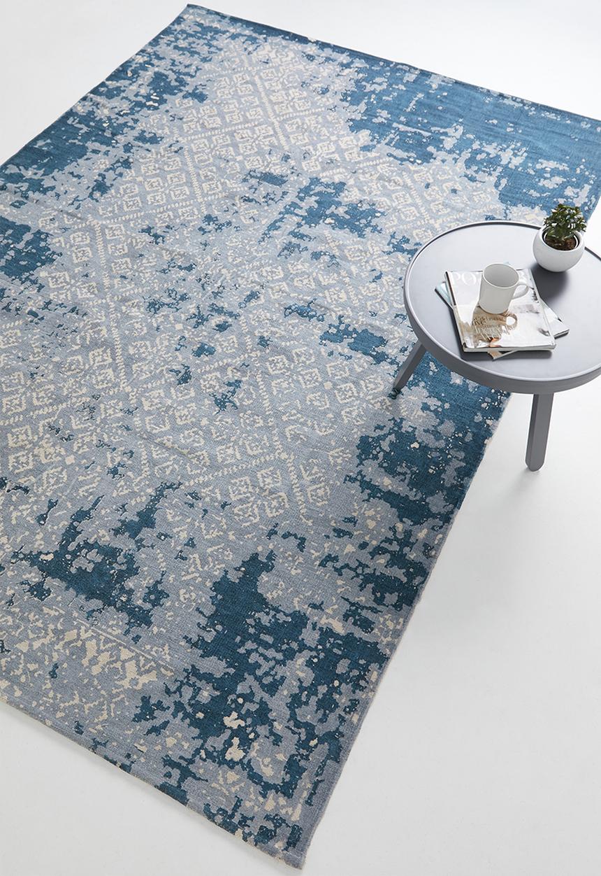 Sixth Floor - Misty woven rug - teal blue