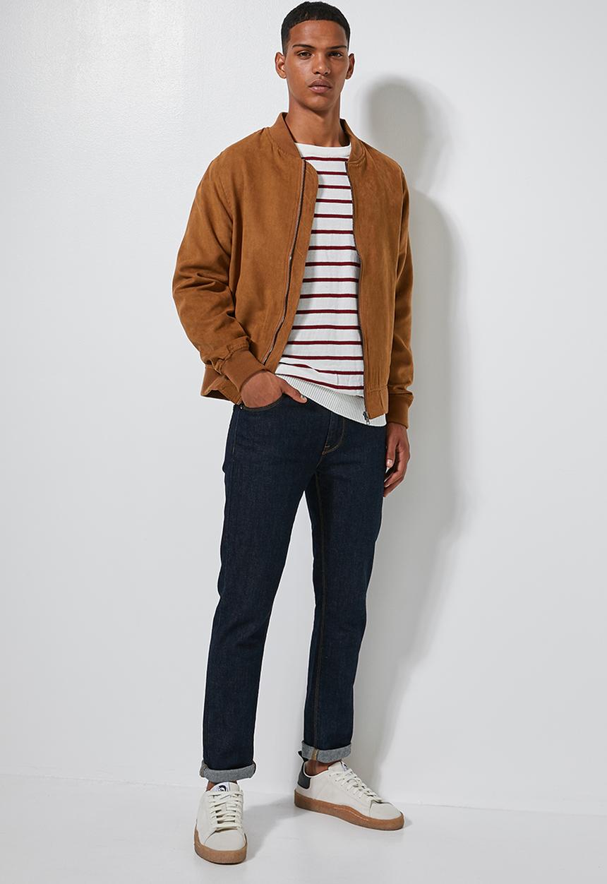 Superbalist - Nautical stripe crew neck knit - white & red