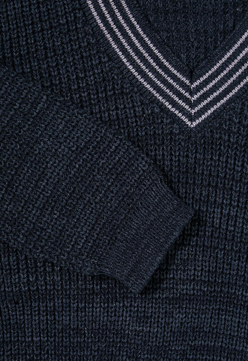 Superbalist - Chunky textured deep V-neck knit - navy
