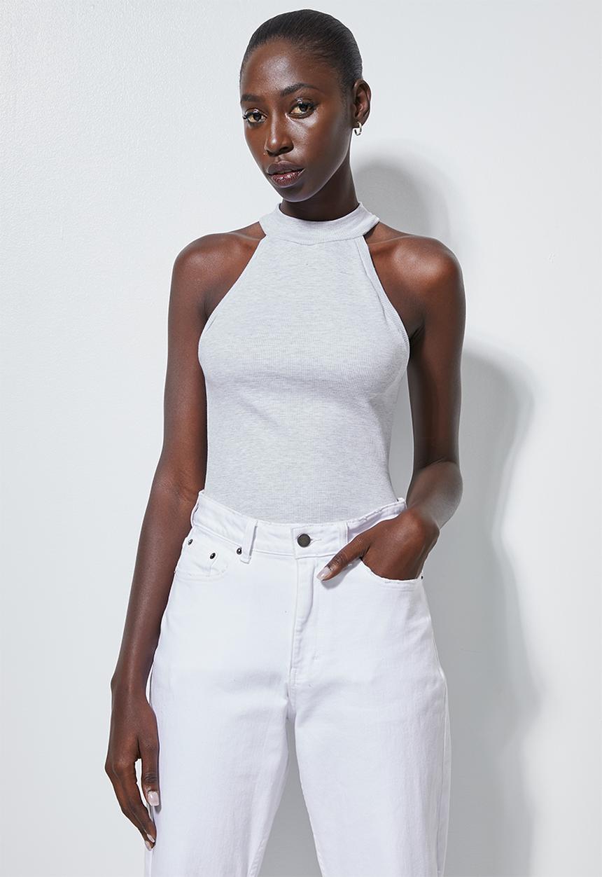 Superbalist - Rib funnel neck vest - grey