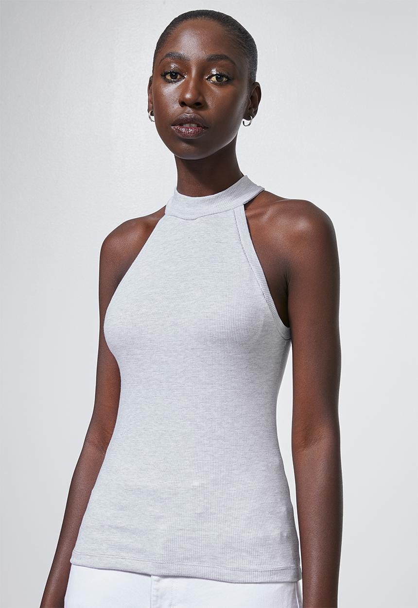 Superbalist - Rib funnel neck vest - grey