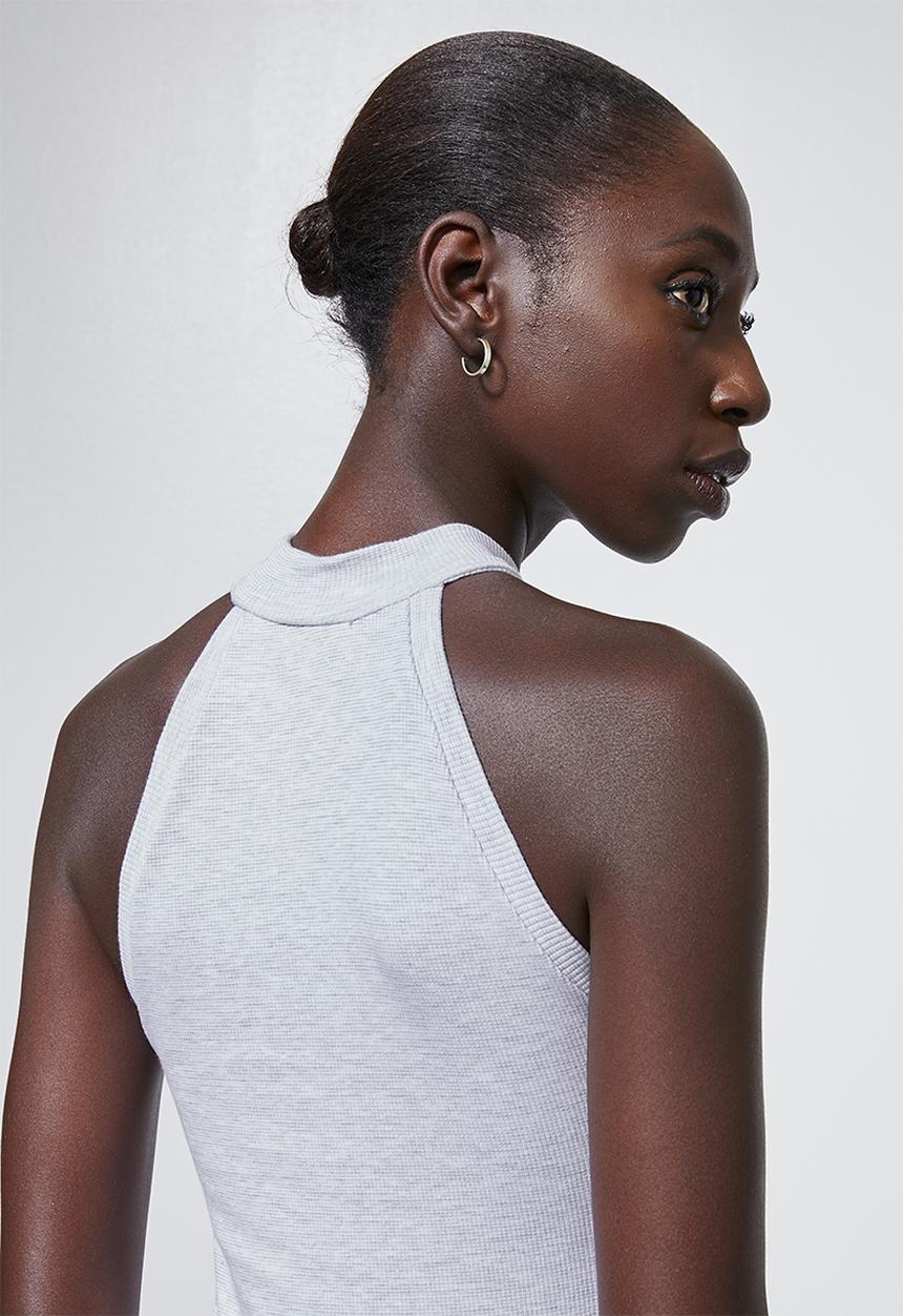 Superbalist - Rib funnel neck vest - grey