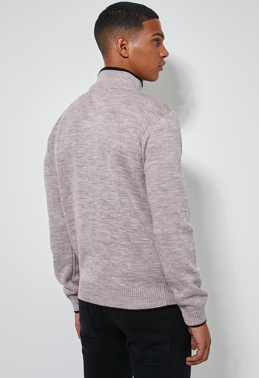 Superbalist - Quarter zip pullover knit - beige