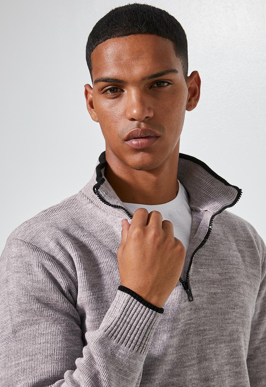 Superbalist - Quarter zip pullover knit - beige