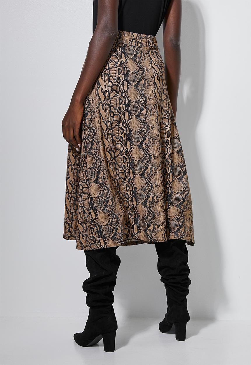 Superbalist - Wrap midi skirt - neutral snake