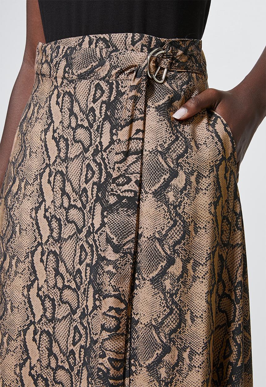 Superbalist - Wrap midi skirt - neutral snake