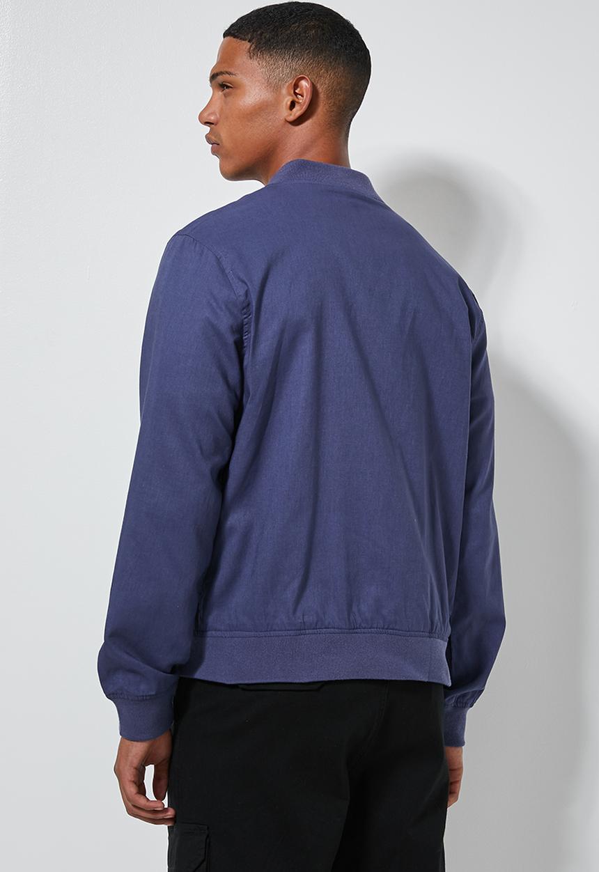 Superbalist - Lined linen bomber jacket - blue