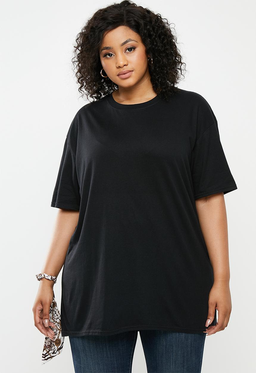 Missguided - Plus bad choices back graphic T-shirt - black