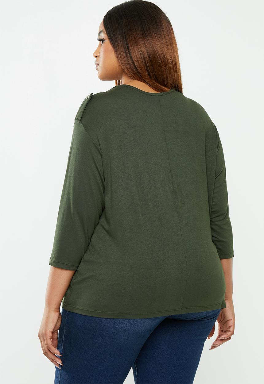 edit Plus - Military style top - green