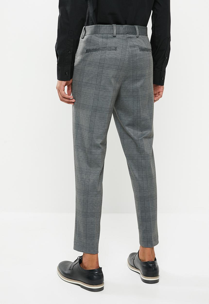 Selected Homme - Jersey tapered cropped pants - grey & black