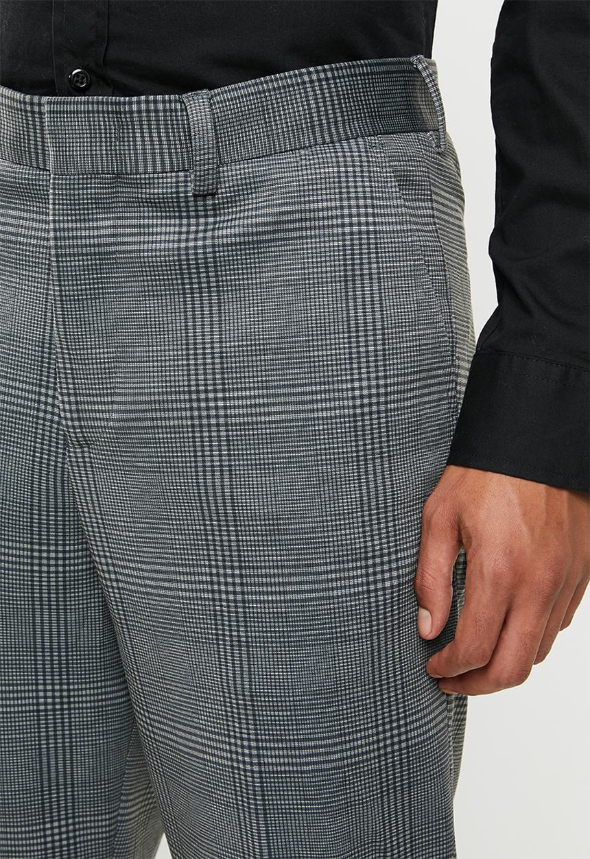 Selected Homme - Jersey tapered cropped pants - grey & black