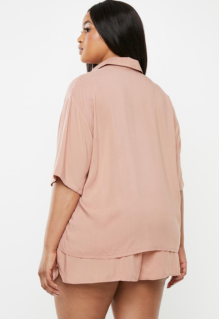 Superbalist - Plus sleep shirt & shorts set - pink