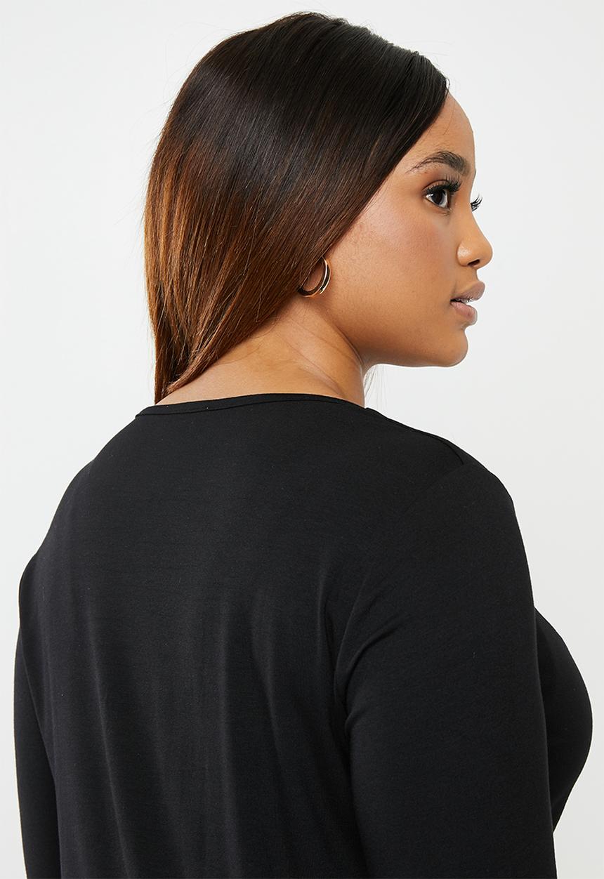edit Plus - Knot front detail top - black