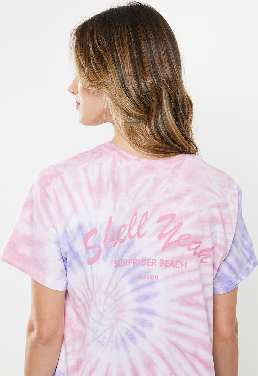 Cotton On - Classic slogan T-shirt shell yeah - pink & purple 