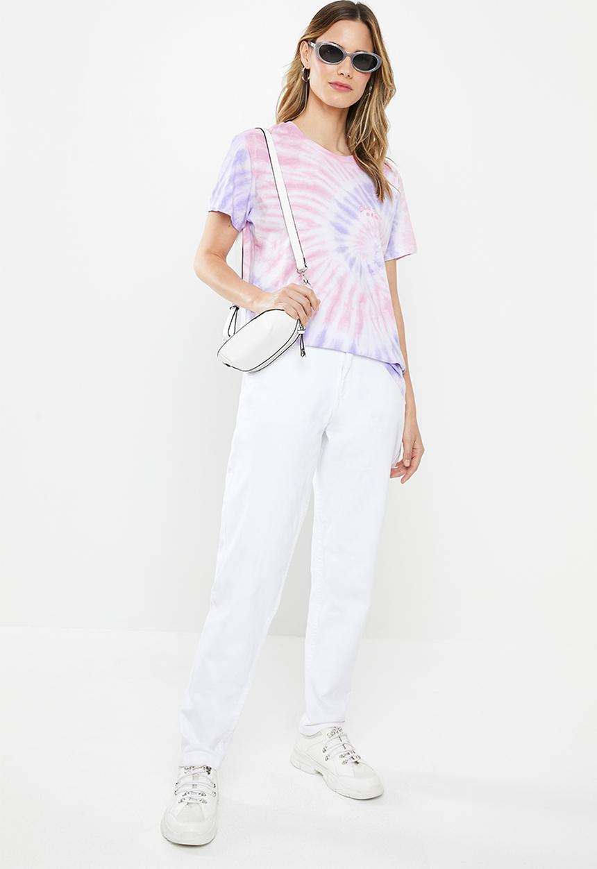 Cotton On - Classic slogan T-shirt shell yeah - pink & purple 