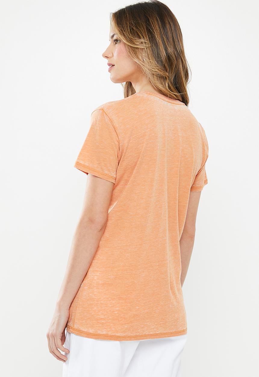 Cotton On - Classic slogan tee life is a beach - orange 