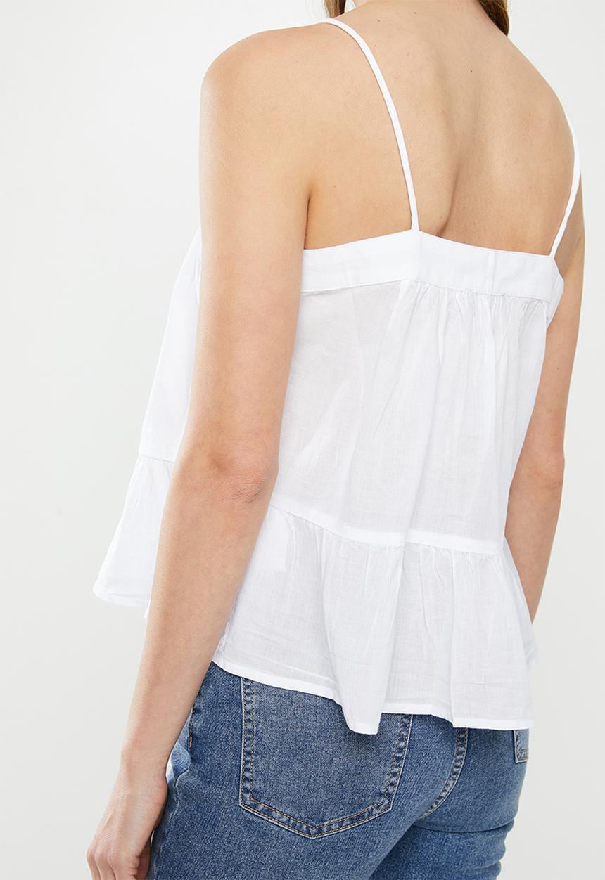 Cotton On - Day dreamer button front cami - white