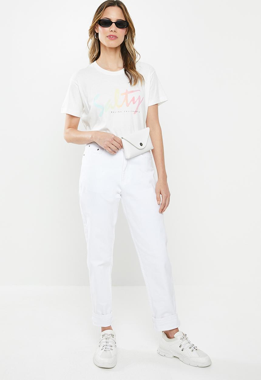 Cotton On - Classic slogan T-shirt salty - white