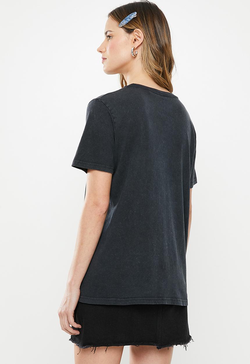 Factorie - Relaxed graphic T-shirt reckless behaviour - black