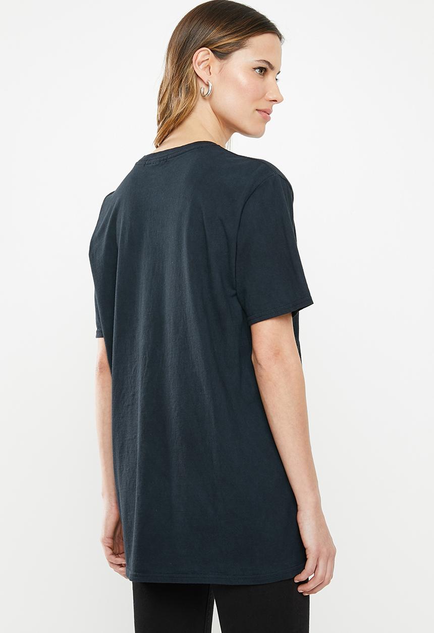Missguided - Crystals vintage wash oversized graphic T-shirt - black