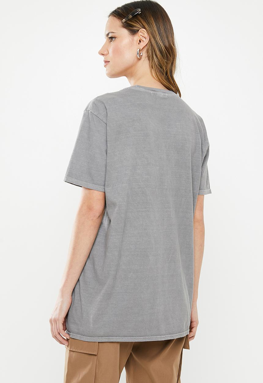 Missguided - Nashville eagle oversized  graphic T-shirt - grey