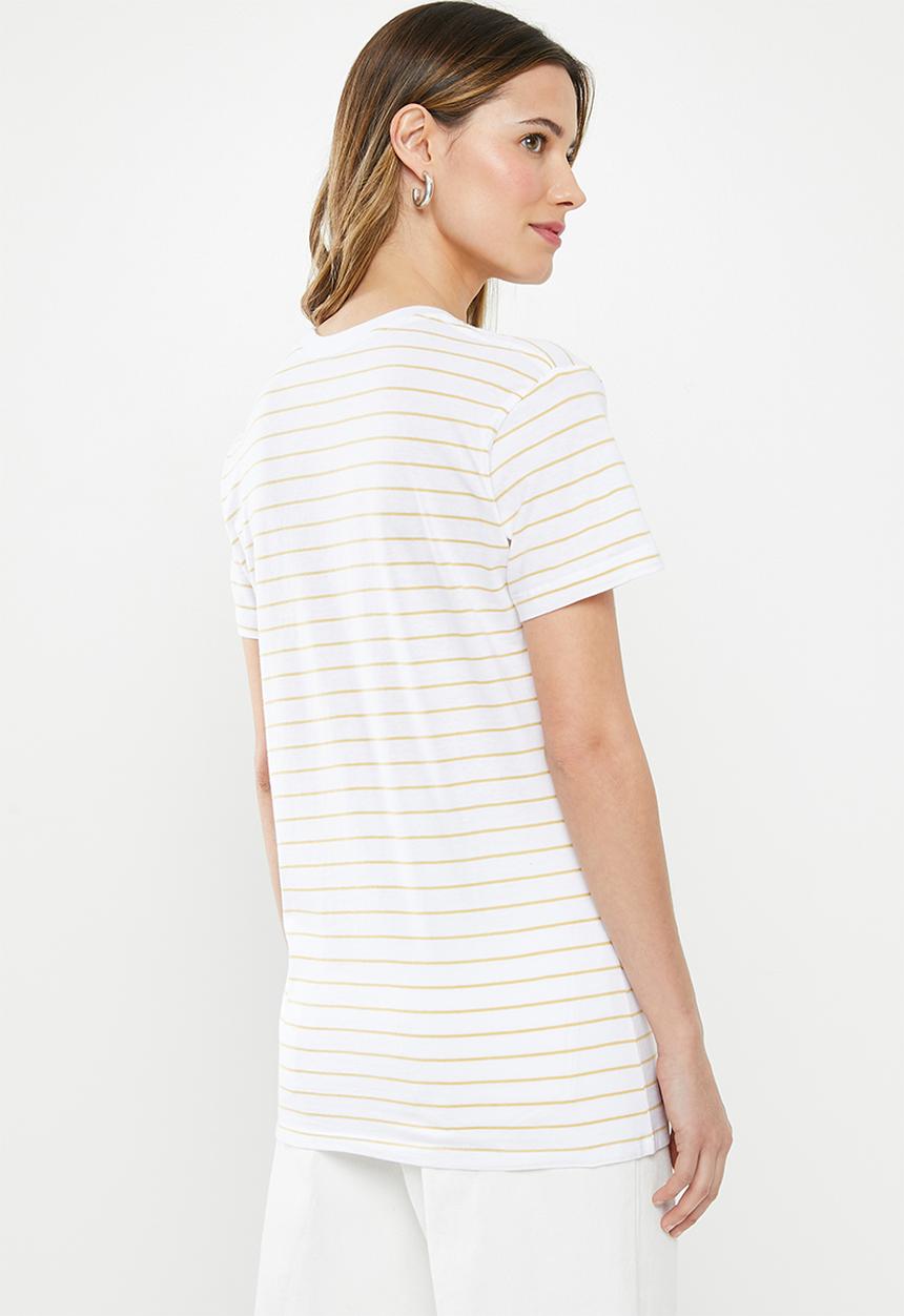 Cotton On - Classic slogan T-shirt we can do anything - white & yellow